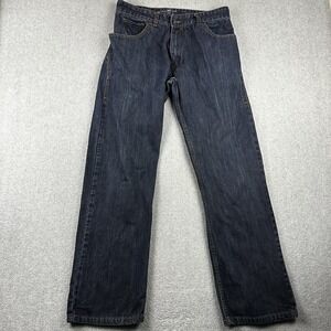 Rocawear Jeans Mens 34x33 Straight Dark Blue Denim Hip Hop Streetwear Grunge Y2K